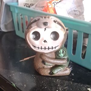 Charming White and Black Skeleton Decor Figurine